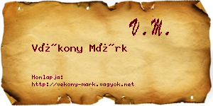 Vékony Márk névjegykártya